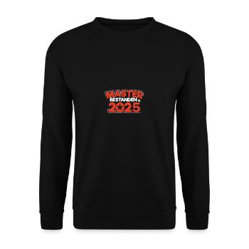 Master 2025 Masterabschluss Sponsion Graduation - Unisex Pullover - Schwarz - Vorne - Alina (178cm) & Michal (187cm)