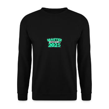 Master 2025 Masterabschluss Sponsion Graduation - Unisex Pullover - Schwarz - Vorne - Alina (178cm) & Michal (187cm)