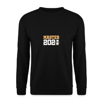Master 2025 Masterabschluss Sponsion Graduation - Unisex Pullover - Schwarz - Vorne - Alina (178cm) & Michal (187cm)