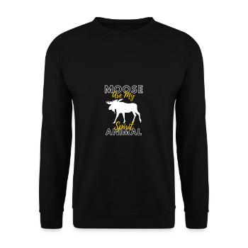 Elch - Unisex Pullover - Schwarz - Vorne - Alina (178cm) & Michal (187cm)