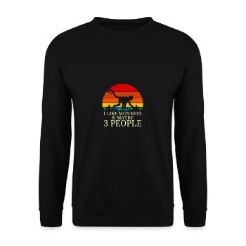 Affe - Unisex Pullover - Schwarz - Vorne - Alina (178cm) & Michal (187cm)