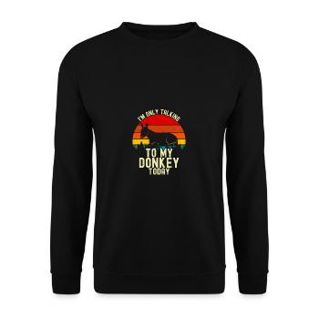 donkey - Unisex Sweatshirt - black - Front - Alina (178cm) & Michal (187cm)