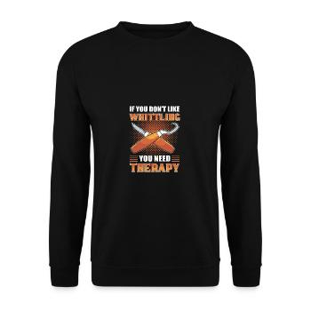 Whittle Holzschnitzerei Schreinerei Schnitzgeräte - Unisex Pullover - Schwarz - Vorne - Alina (178cm) & Michal (187cm)