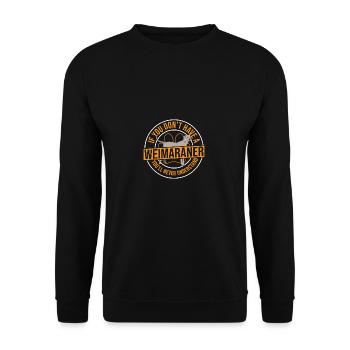 Weimaraner Welpe Weimaraner Lover Weimaraner - Unisex Pullover - Schwarz - Vorne - Alina (178cm) & Michal (187cm)