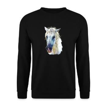 camargue horse - Unisex Sweatshirt - black - Front - Alina (178cm) & Michal (187cm)