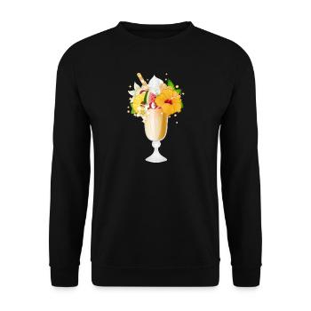 herrlicher tropischer Eisbecher für Eisliebhaber - Unisex Pullover - Schwarz - Vorne - Alina (178cm) & Michal (187cm)