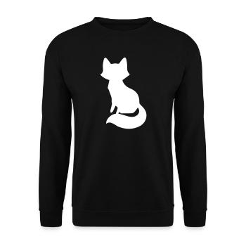 Playful Fox Silhouette Design - Unisex Sweatshirt - black - Front - Alina (178cm) & Michal (187cm)