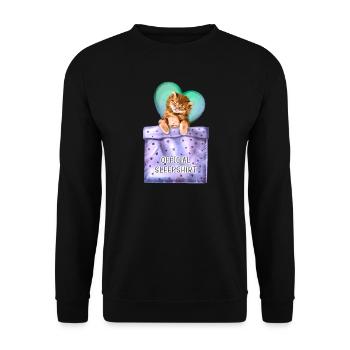 Official sleepshirt cute kitten for a sleepyhead - Unisex Sweatshirt - black - Front - Alina (178cm) & Michal (187cm)