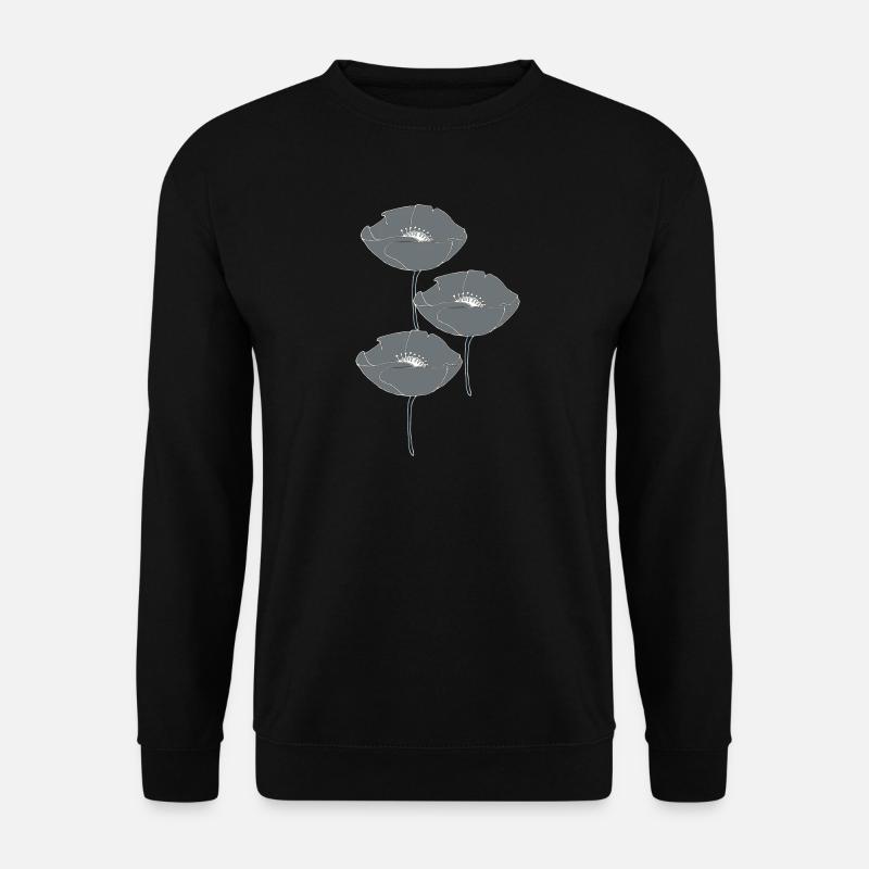 poppies grey - Unisex Sweatshirt - black