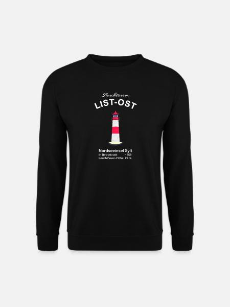 Leuchtturm List-Ost auf Sylt, Nordseeküste - Unisex Pullover - Schwarz