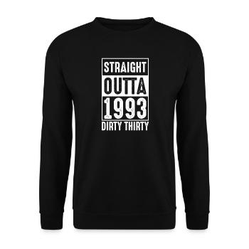 Dirty Thirty 1993 T-shirt d’anniversaire - Sweat-shirt Unisexe - noir - Devant - Alina (178cm) & Michal (187cm)