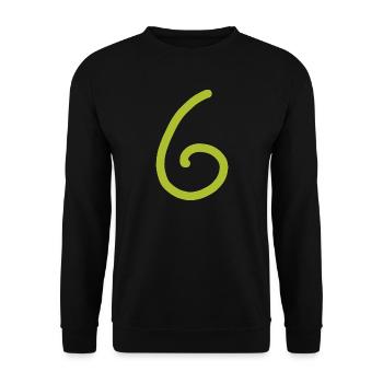 6 Numéro six chiffre vert Anniversaire - Sweat-shirt Unisexe - noir - Devant - Alina (178cm) & Michal (187cm)