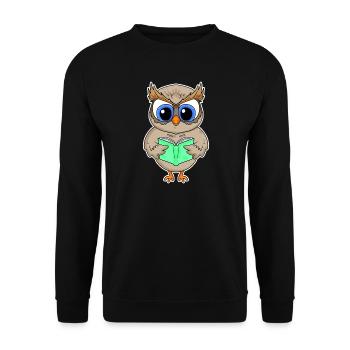 Lesen Buch Bücher Leser Geschenk - Unisex Pullover - Schwarz - Vorne - Alina (178cm) & Michal (187cm)