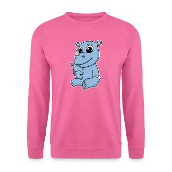 Nashorn Familie - Nashorn mit Baby - Nashorn Motiv - Unisex Pullover - Pink - Vorne