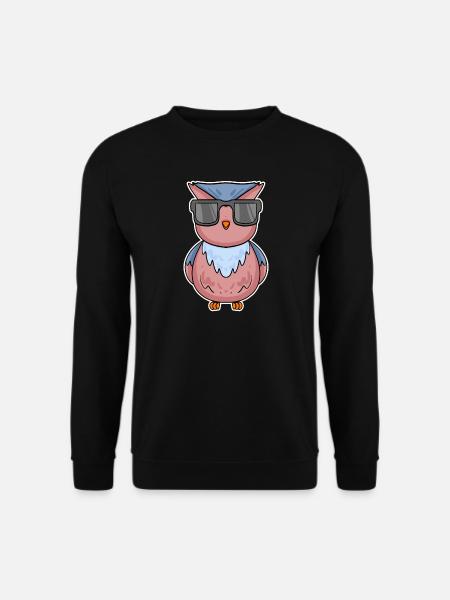 Owl with glasses - Unisex Sweatshirt - black