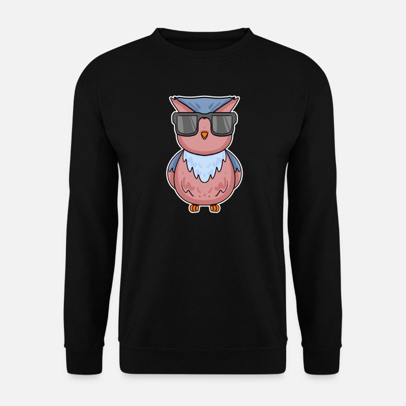 Owl with glasses - Unisex Sweatshirt - black