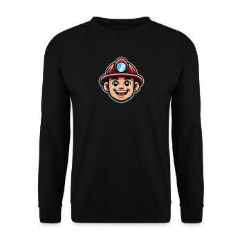 Feuerwehr Feuerwehrmann Kopf - Unisex Pullover - Schwarz - Vorne - Alina (178cm) & Michal (187cm)