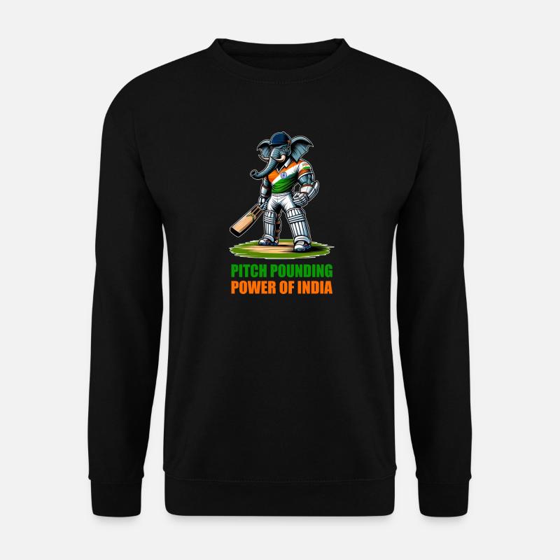 Indien Cricket Elefanten Design - Unisex Pullover - Schwarz