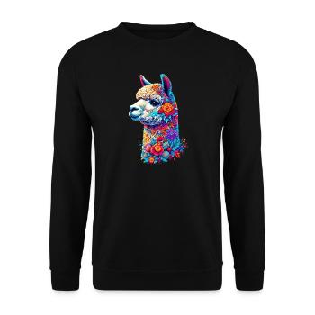 Alpaca - Unisex Sweatshirt - black - Front - Alina (178cm) & Michal (187cm)