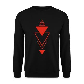 Triangular symbol (red) - Unisex Sweatshirt - black - Front - Alina (178cm) & Michal (187cm)