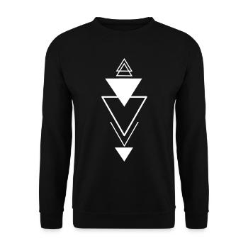 Symbole triangulaire (blanc) - Sweat-shirt Unisexe - noir - Devant - Alina (178cm) & Michal (187cm)