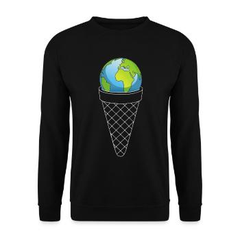 Ice cream from planet Earth - Unisex Sweatshirt - black - Front - Alina (178cm) & Michal (187cm)