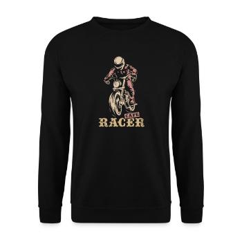 Caferacer Retro Biker Motorrad Symbol Logo icon - Unisex Pullover - Schwarz - Vorne - Alina (178cm) & Michal (187cm)