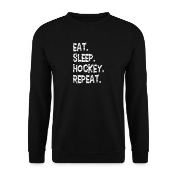 Manger dormir hockey Répéter - Sweat-shirt Unisexe - noir - Devant - Alina (178cm) & Michal (187cm)