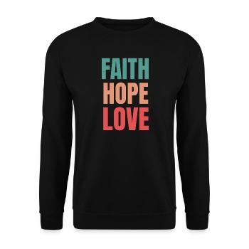 Foi Espoir Amour - Sweat-shirt Unisexe - noir - Devant - Alina (178cm) & Michal (187cm)
