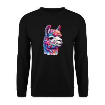 Alpaca - Unisex Sweatshirt - black - Front - Alina (178cm) & Michal (187cm)