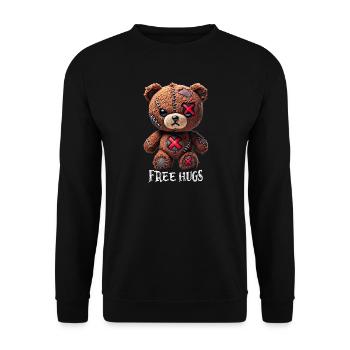 Câlins gratuits Teddy Bear - Sweat-shirt Unisexe - noir - Devant - Alina (178cm) & Michal (187cm)