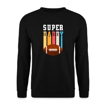 Papa Super Daddy Football Best Dad - Unisex Sweatshirt - black - Front - Alina (178cm) & Michal (187cm)