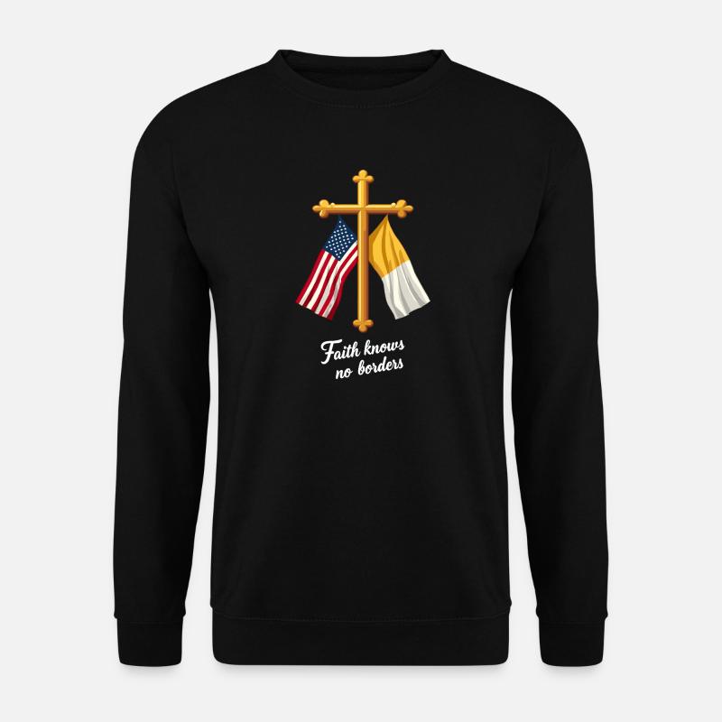 Drapeau américain et du Vatican - Sweat-shirt Unisexe - noir