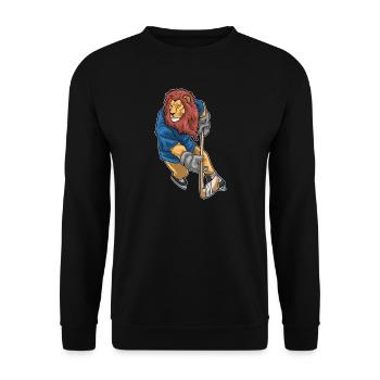 Löwe Eishockey Eishockeyschläger - Unisex Pullover - Schwarz - Vorne - Alina (178cm) & Michal (187cm)