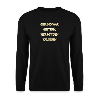 Kalorienfeier Jetzt - Unisex Pullover - Schwarz - Vorne - Alina (178cm) & Michal (187cm)