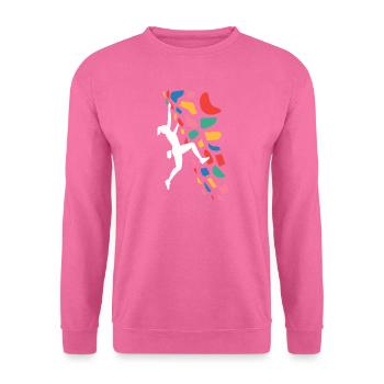 Boulder-Kletterer Bunte Griffe - Unisex Pullover - Pink - Vorne