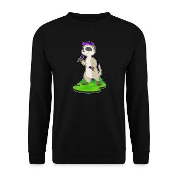 Erdmännchen Dart Dartpfeil - Unisex Pullover - Schwarz - Vorne - Alina (178cm) & Michal (187cm)