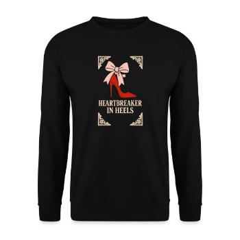 Coquette Aesthetic Bow Pattern Girly Pastel - Unisex Sweatshirt - black - Front - Alina (178cm) & Michal (187cm)
