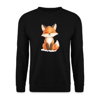 Fox winter motif - Unisex Sweatshirt - black - Front - Alina (178cm) & Michal (187cm)
