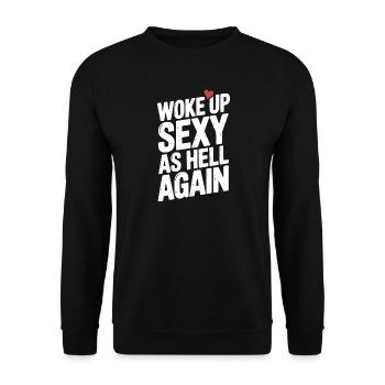 Wieder höllisch sexy aufgewacht - Unisex Pullover - Schwarz - Vorne - Alina (178cm) & Michal (187cm)