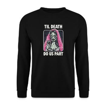 Bride or The Bachelor Party Gift Zombie Bride - Unisex Sweatshirt - black - Front - Alina (178cm) & Michal (187cm)