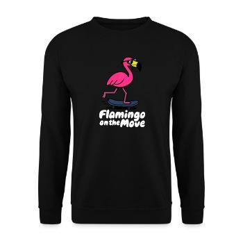 Flamingo on the Move Skate - Unisex Pullover - Schwarz - Vorne - Alina (178cm) & Michal (187cm)