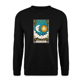 Liebhaber Tarot Sonne Mond - Unisex Pullover - Schwarz - Vorne - Alina (178cm) & Michal (187cm)