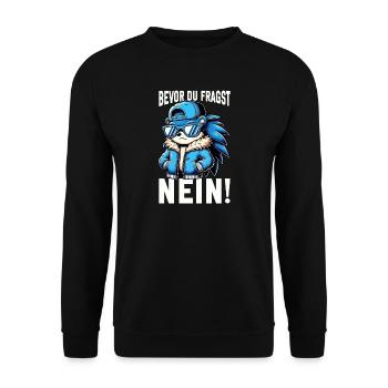 Avant de demander No Hedgehog Mauvaise humeur - Sweat-shirt Unisexe - noir - Devant - Alina (178cm) & Michal (187cm)