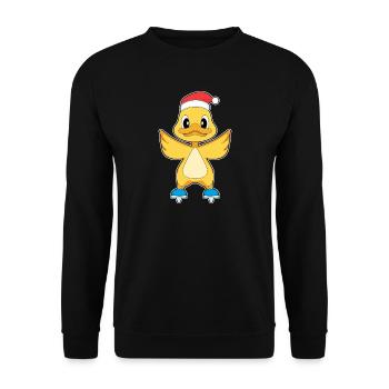 Ente Weihnachten Eislaufen - Unisex Sweatshirt - black - Front - Alina (178cm) & Michal (187cm)