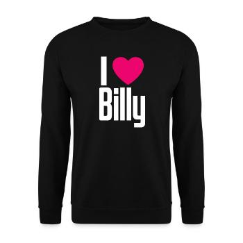 I Love Billy Pink Heart I Love Billy - Unisex Sweatshirt - black - Front - Alina (178cm) & Michal (187cm)