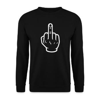 Hand middle finger - Unisex Sweatshirt - black - Front - Alina (178cm) & Michal (187cm)