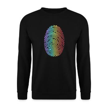 Colorful Rainbow Fingerprint - Unisex Sweatshirt - black - Front - Alina (178cm) & Michal (187cm)