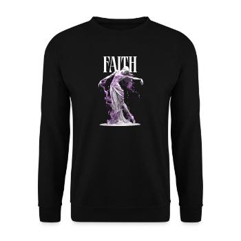 Faith Hope Love Makes You Strong - Unisex Sweatshirt - black - Front - Alina (178cm) & Michal (187cm)