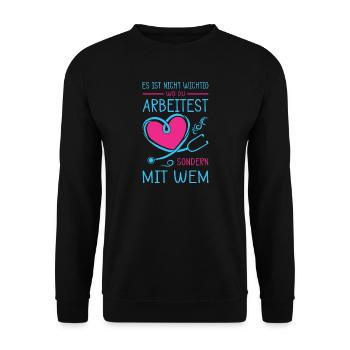 Nurse Gifts Nursing Funny Nurse - Unisex Sweatshirt - black - Front - Alina (178cm) & Michal (187cm)